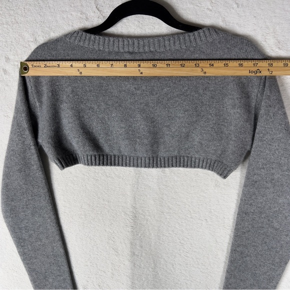 Reformation Maddy Cashmere Cropped Top Sweater Women's Small Husky Gray NWT - Picture 11 of 12